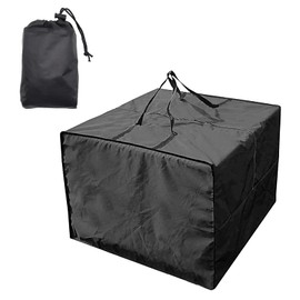 Garden Furniture Cushion Storage Bag WorthPlanet Waterproof 210D Oxford Fabric 83 x 83 x 62cm Furniture Seat Cushions Storage Bag with Handles Zippers and Carrying Bag for Cushions, Patio W200027 (Black)