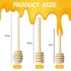 BEKKLPOU Pack of 30 Wooden Honey Stirrers, Honey Spiral, Dispenser,