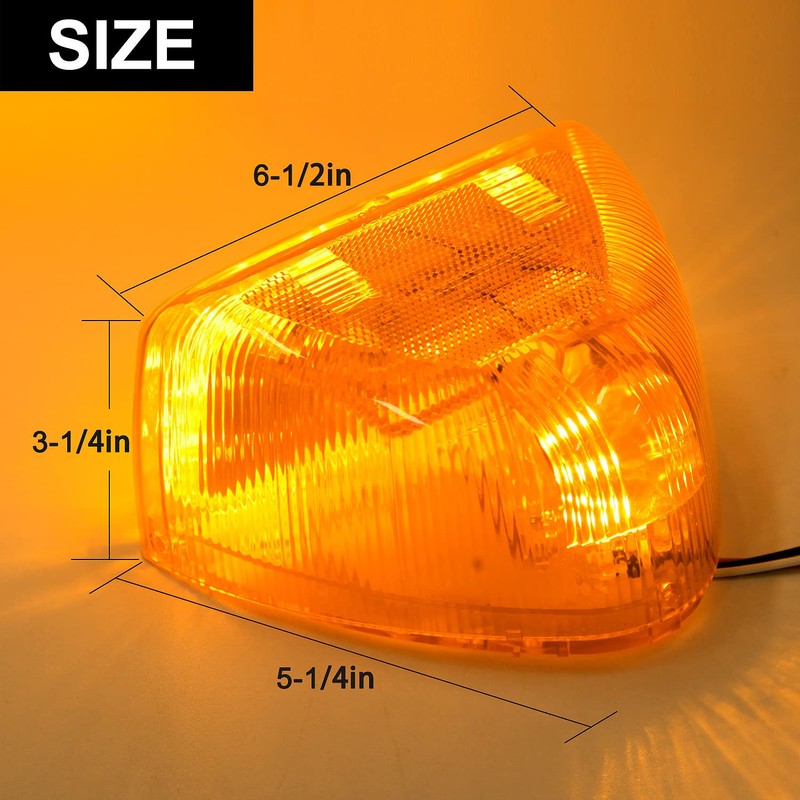 Jamarco 2Pcs for Peterbilt Amber Headlight LED Turn Signal Indicators