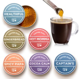 Coffee Dust Flavoring Powder, Sampler Set (72 Servings) – Coffee Dusting Flavor Variety Pack, All Natural Syrup Alternative, Adds Aroma, Taste & Wellness to Drinks, Tea & Foods