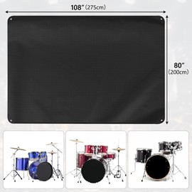 MUTUSHI Drum Dust Cover Protective Cover - Suitable for Most Drum Frames, with Sewing Rings Heavy-duty Oxford Cloth Drum Cover (80 "* 108" Black)
