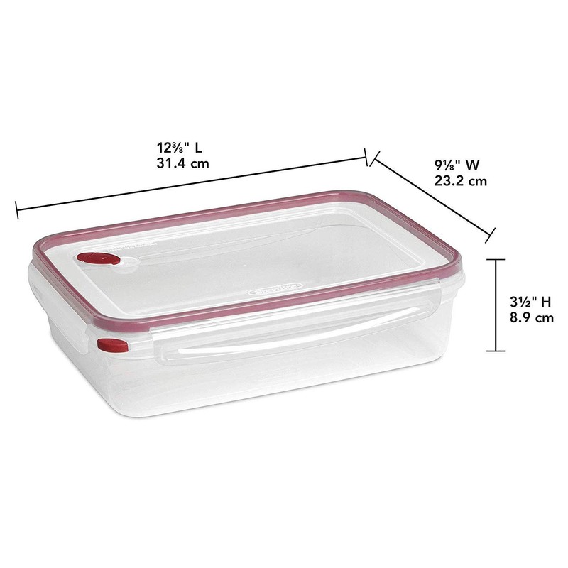 Sterilite Ultra-Seal 16 Cup Rectangle, Airtight Food Storage Container, Latching
