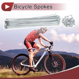 A ABSOPRO 36 Set 13G Bicycle Spokes 233mm Bike Wheel Spokes Galvanized Carbon Steel Silver Tone
