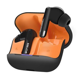 ANC Noise Cancelling Earbuds Deep Bass TWS Ear Buds with 6 ENC Mics Ture Wireless Bluetooth Headphones in Ear Earphones for Android iOS Workout - Color: Black