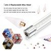 Dual-Ended Nail Rhinestone Picker Dotting Pen with Extra 2 Wax