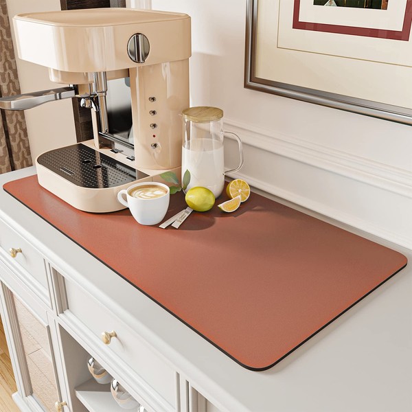 AMOAMI-Coffee Mat Hide Stain Rubber Backed Absorbent Dish Drying Mat