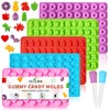 5 Pcs Mini Gummy Candy Molds with 2 Dropper, Silicone