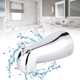 Bathtub Faucet Wall Mounted Concealed Tub Spout, 5.4 Inches Tub Spout with Pull Up Diverter for Bathroom, Stainless Zinc Alloy Bathtub Faucet for Home Hotel Bathroom