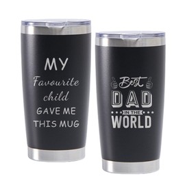 Best Dad in the World Water Bottle 20oz Dad Bottle Stainless Steel Insulated Tumbler with Lid, Gifts for Father from Daughter Son, Dad Gifts for Birthday Christmas Fathers Day
