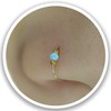 Tiny Light Blue opal Faux Clip-On Nose Ring 24g -