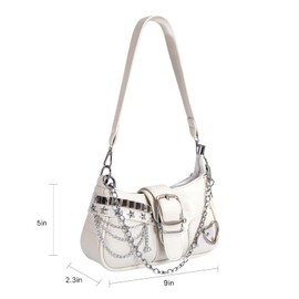 Cute Y2k Purse, Hand Bag Star Pattern Y2k Accessories Punk Style for Women Vintage Bag (White)
