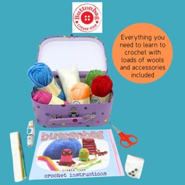 Learn to Crochet Craft Kit - Crochet for Beginners - Kids Crafts kit - Suitable for All Levels with Simple Patterns and Full Instructions