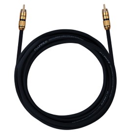 Fluance Premium Grade Subwoofer Cable with Gold-Plated RCA Connectors, High-Performance OFC Cable with Durable Rubber Insulator for Subwoofer, Home Theater, Amplifier - 12 ft