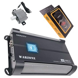 Gravity 1000.4 Class AB Car Amplifier - 1000 Watts, 2/4 Ohm Stable, Stereo 4 Channels, Mosfet Power Supply, Great for Subwoofers (2nd Generation) with Gravity Phone Holder Bundle