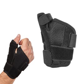 Thumb Splint Wrist Stabilizer Support Brace, Targeted Hand Brace with Thumb Support for Arthritis, Tendonitis, Adjustable Spica Splint that Fits Both Hands Unisex 1 Piece (Black)