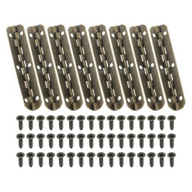 PATIKIL Small Piano Hinge 2.6" x 0.6", 8 Pack Mini 90-Degree Jewelry Box Hinges with Screw for Jewellery Wooden Boxes, Brown