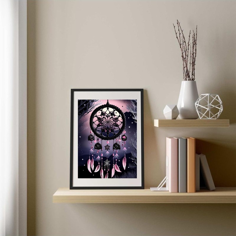 QAZWSX Snow Scenery 5D Diamond Painting for Adults, Dream Catcher