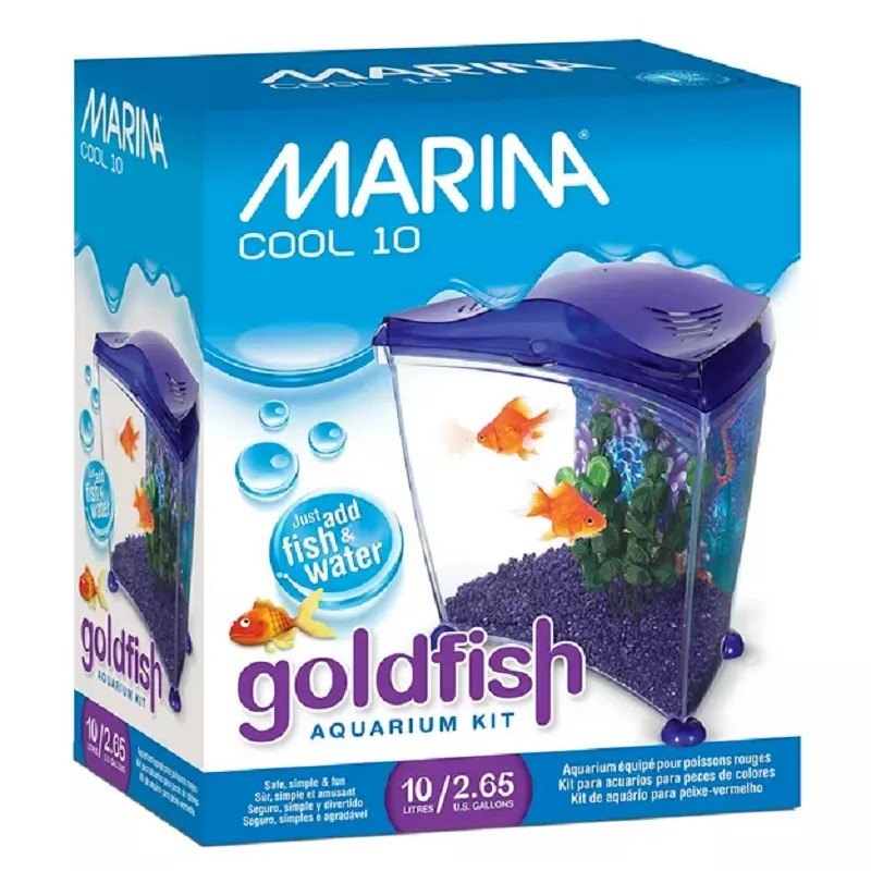 MARINA COOL GOLDFISH KIT, PURPLE, MEDIUM 2.65 GAL. *DISTRESSED PKG