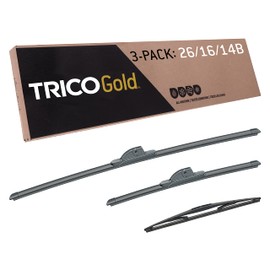 Trico Gold Driver/Passenger/Rear Kit Replacement Windshield Wiper Blades for 2007-2018 Acura RDX; Includes 26 inch, 16 inch & 14 inch Beam Blades (18-2616-14B), Black