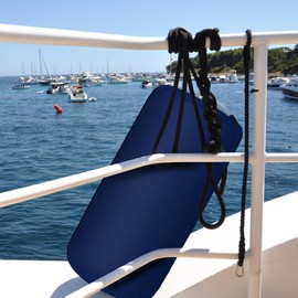 Woanger 4 Packs Boat Fender Cover 10" x 26" Fleece Marine Bumper Covers for Center Rope Tube Style Fenders (Boat Fender Not Included) (Navy Blue)