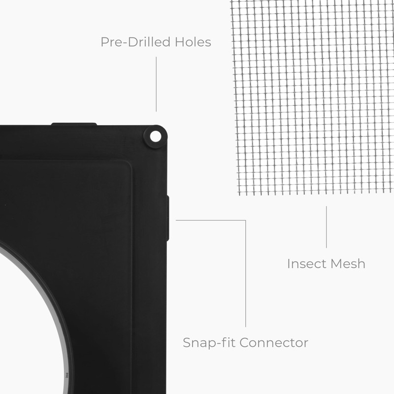 HVAC OV 4 Inch Fit - Black Plastic Vent Cover