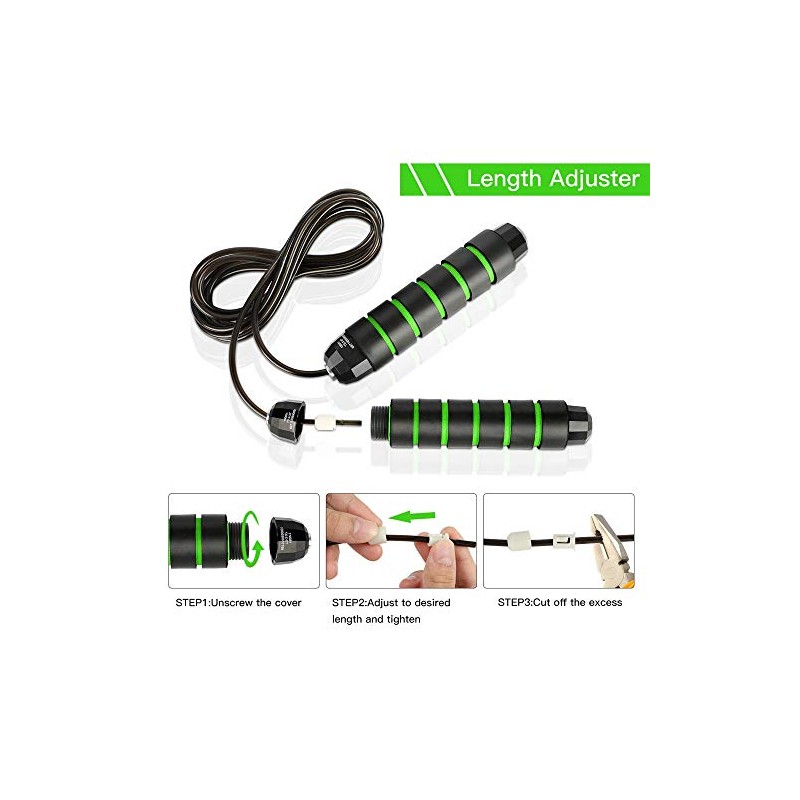 MyDear Cuerda para Saltar, Fácilmente Ajustable Manijas Cómodas, 300CM Cable,