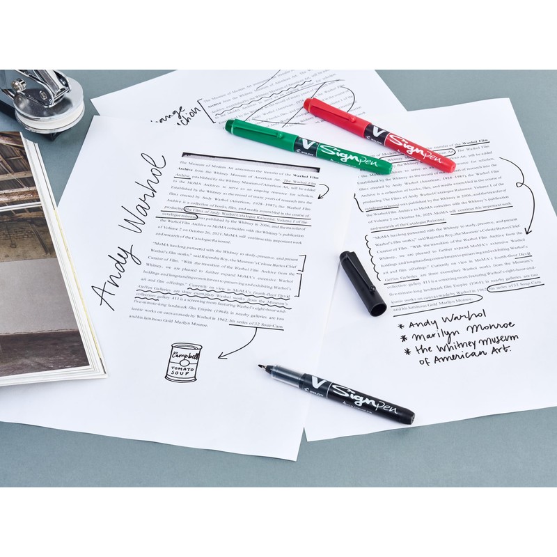 Pilot 2.0 mm V-Sign Pen Liquid Ink Tip - Black/Blue/Red/Green