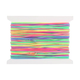 Stretchy Rainbow Bracelet String for Bracelet Making, 1mm x 20m Elastic Thread, Colorful Elastic Cord String for DIY Necklaces Crafts Jewelry Making Pony Beads(Colorful)