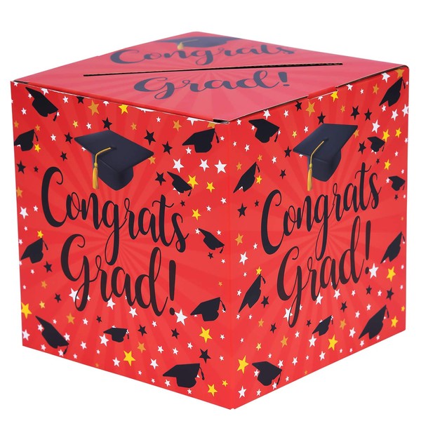 ukebobo Graduation Card Box – Graduation Advice Cards, Wishes Cards, Greeting Cards Holder,Game Ballot box,Graduation Party Decorations – 1 Set(RL)