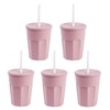 ENGELLAND - 5 x Plastic Cups with Lids, Pink, Drinking
