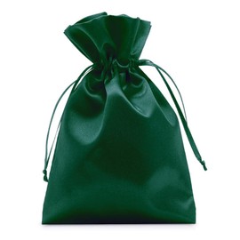 ORGANZABEUTEL24 6 Satin Bags, Satin Bags in Shiny Plain Colours, Size 23 x 15 cm, Elegant Gift Packaging, Jewellery Packaging, Easter, Advent Calendar (Dark Green)