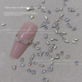 150 Pieces Nail Rhinestones for Nails, Shiny and Transparent Nail Parts, Stones, 3D, Small, Rhinestones, Clear, Sparkling, Nail Stones, Nail Art Parts, Jewelry, Deco Parts, Popular, Nail Design