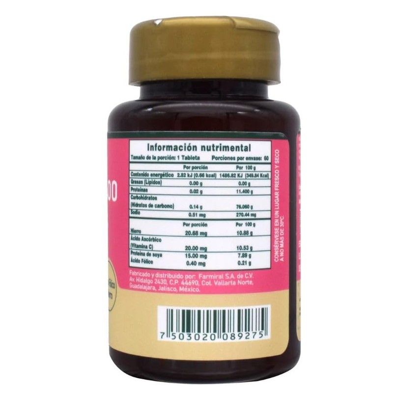 BioFolic-400 Ácido Fólico 60 Tabletas de 180mg