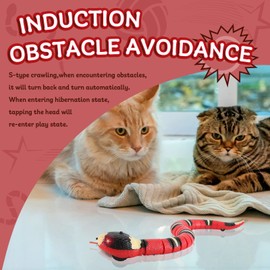 FauKait Kitten Toys,Smart Sensing Snake cat Toy,Interactive cat Toy,USB Rechargeable Electric Simulation Slithering Serpent-for Kids, Cats & Dogs,Game Play Toy