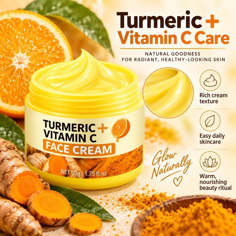 Turmeric VC Face Cream for Daily Moisturizing – Lightweight Brightening