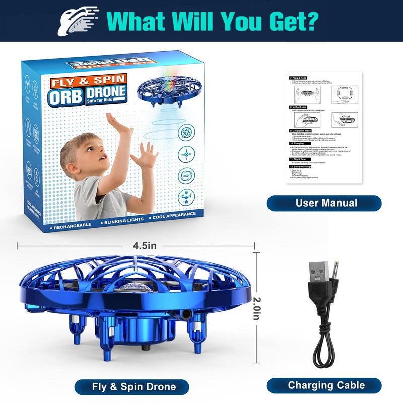 Hand Operated Drone for Kids - Easy to Fly Hover