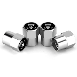 Hisport Fit Maserati Stem Cap 4pcs Universal Car Tire Valve Stem Caps Air Cover Car Accessories Hex 016 Silver Stem Cover