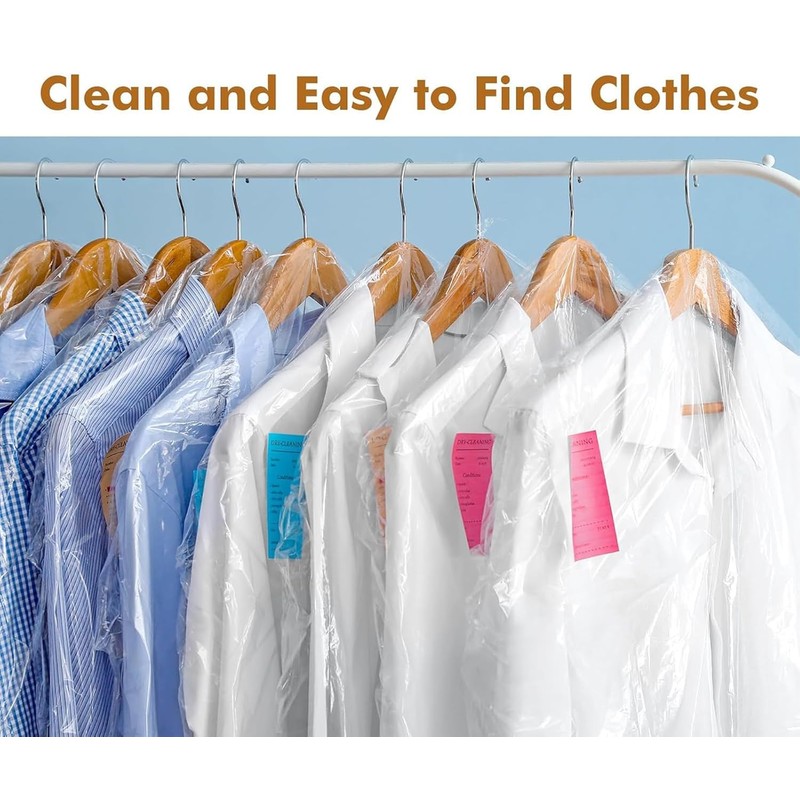 Polythene Garment Covers Clear Plastic Clothes Covers Dry Cleaning Durable,