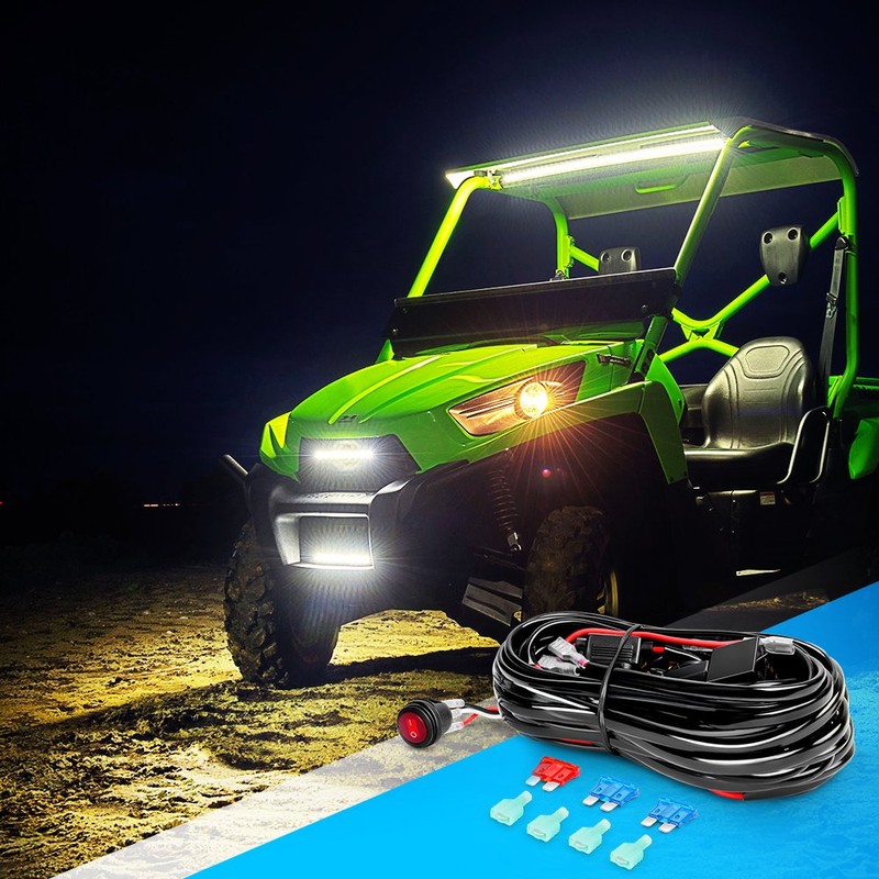 Nilight LED Light Bar Wiring Harness Kit 16AWG 12V On