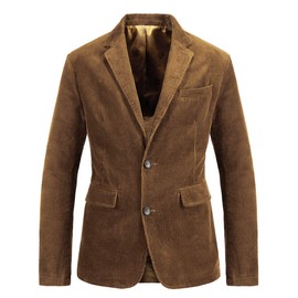 Chouyatou - chamarra deportiva de pana para hombre, Marrón, Small