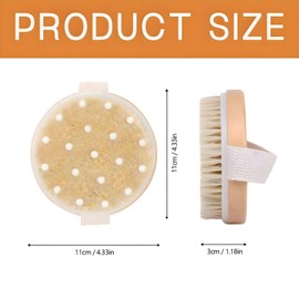 Dry Brushing Body Brush-Best for Exfoliating Dry Skin,Physical Exfoliating Scrubber with Natural Boar Bristles,Dual-use Dry Body and and Massage Scrub Brush,Remove Dead,Organic Spa Exfoliation