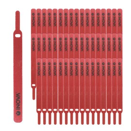 INOVA Cable Ties 6 inch Wire Ties Cord Ties cable management straps cable management ties cable ties reusable colored small cable ties Reusable Fastener Straps 50 Pack (Red)
