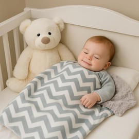 Tourance Luxury Chevron Baby Blanket - Ultra Soft & Fluffy Toddler Blanket for Winter, Cozy & Award-Winning Design, Ideal for Baby Showers (Grey, Crib 30"x30")