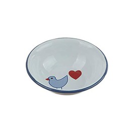 Mouth-Enamel Children's Bowl with Heart Bird Design 14 cm