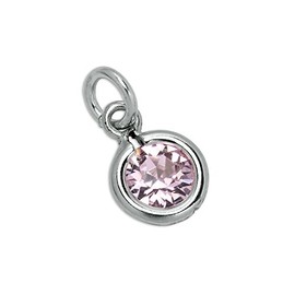 jewellerybox Sterling Silver & Alexandrite 5mm Round CZ Crystal June Birthstone Charm