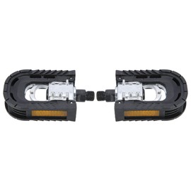 X AUTOHAUX 1 Pairs Non Slip Pedals Platform Flat Bicycle Pedals 9/16'' for Road Bikes MTB Mountain Bikes Black Silver Tone