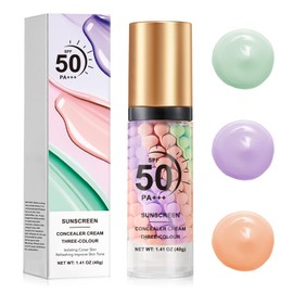 AOAZXBB 3 In 1 Primer Makeup SPF 50 Sunscreen Isolation Cream Color Corrector Oil Control Moisturizing Face Primer, Waterproof & Long Lasting