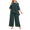 AOVDE Plus Size Pant Suits Mother of Bride Dressy Pantsuit