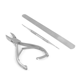Precise Canada Ingrown Toe Nail Nippers 5" with Lock One Toe Nail File and One Diamond Sainded Nail File Perfect Tools for Nail Care Made of Stainless Steel