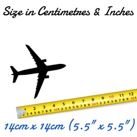 Jumbo Jet Aeroplane Cute Sticker - Waterproof Decal - Peel & Stick - Easy-to-Apply Use on Laptops, Cars, Water Bottles, Scrapbooks, Gifts and More (1, 14cm x 14cm (5.5" x 5.5"))